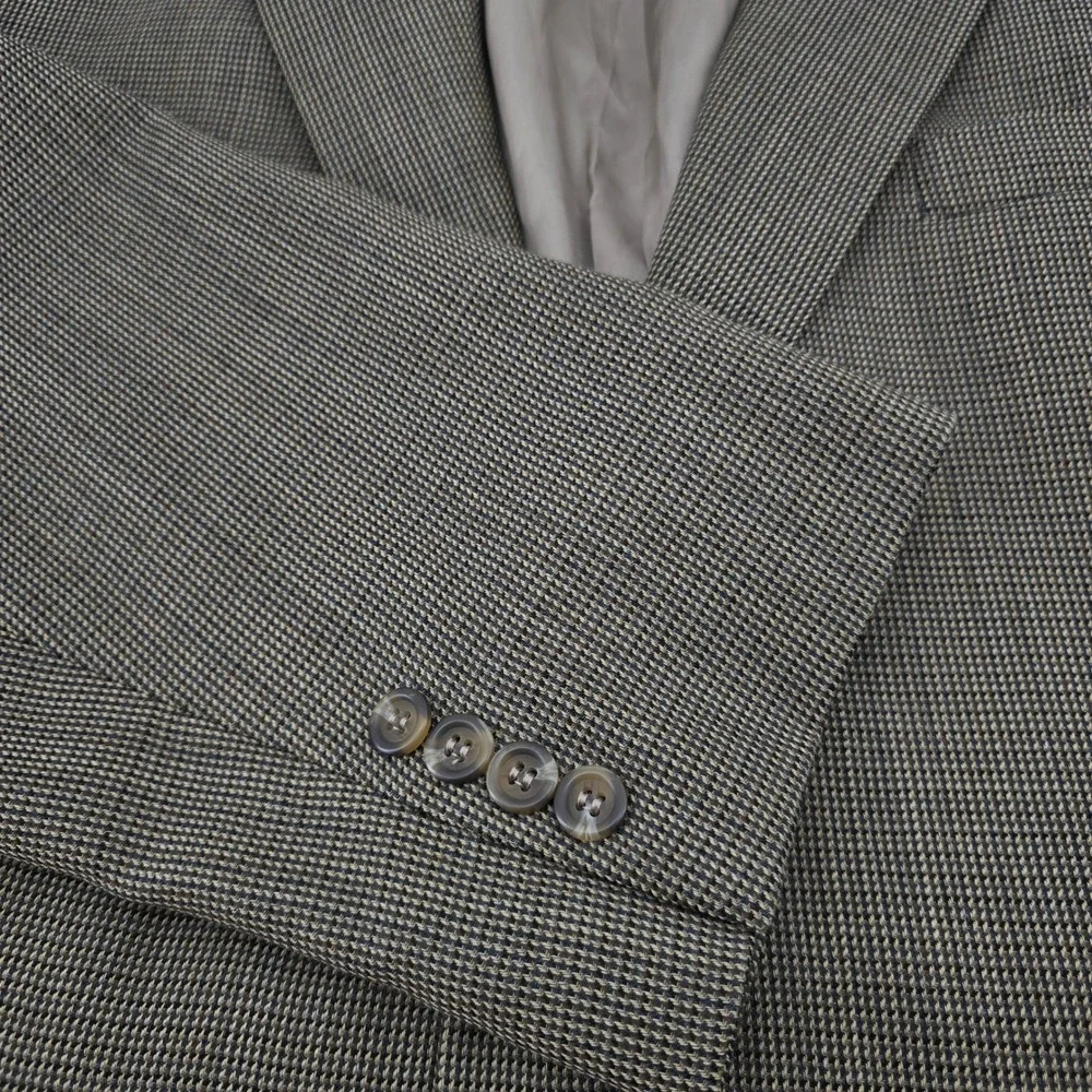 Lauren Ralph Lauren Blazer Mens Wool Micro Houndstooth Tan Olive 50L